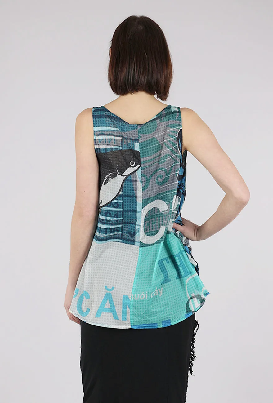 Market Day Tank, Aqua Multi Costume wear