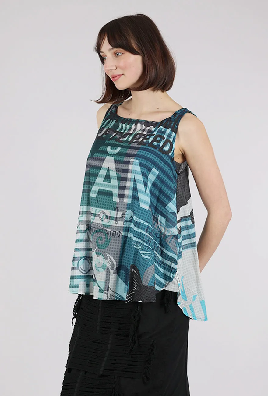 Market Day Tank, Aqua Multi Costume wear