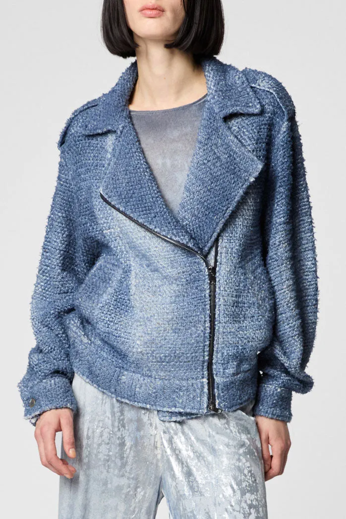 Mat Stitch Biker Jacket Bold Silhouette