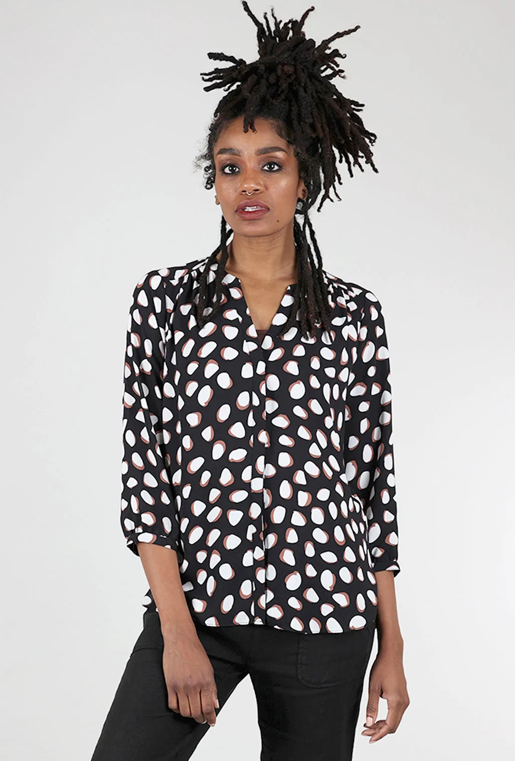Matilda Dot Blouse, Black Office Style Weekend Adventure