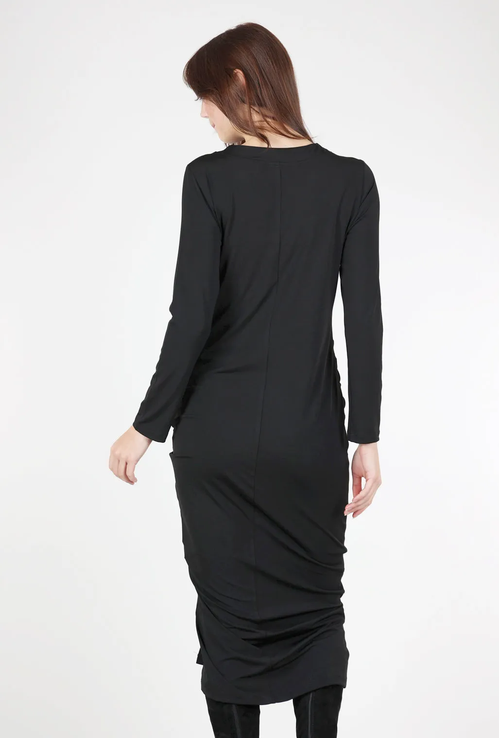 Matte Gather Dress, Black Essential fashion items