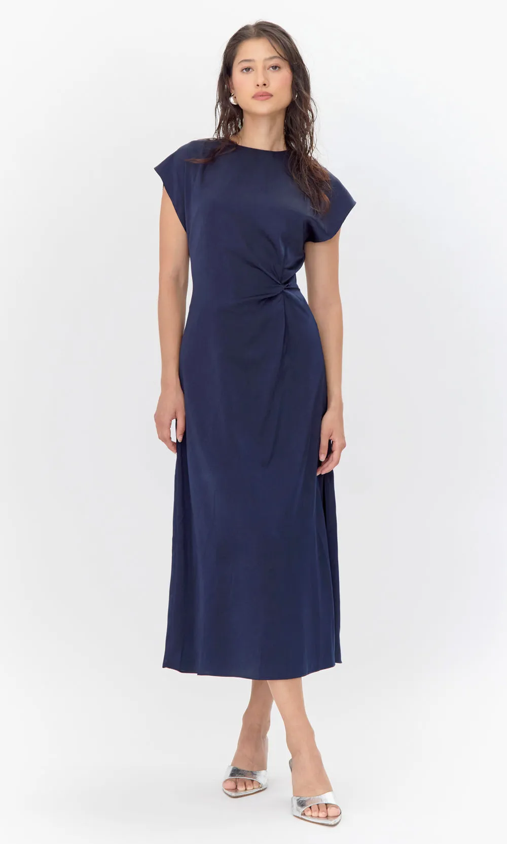 Meca Side Twist Maxi Dress Geometric Print