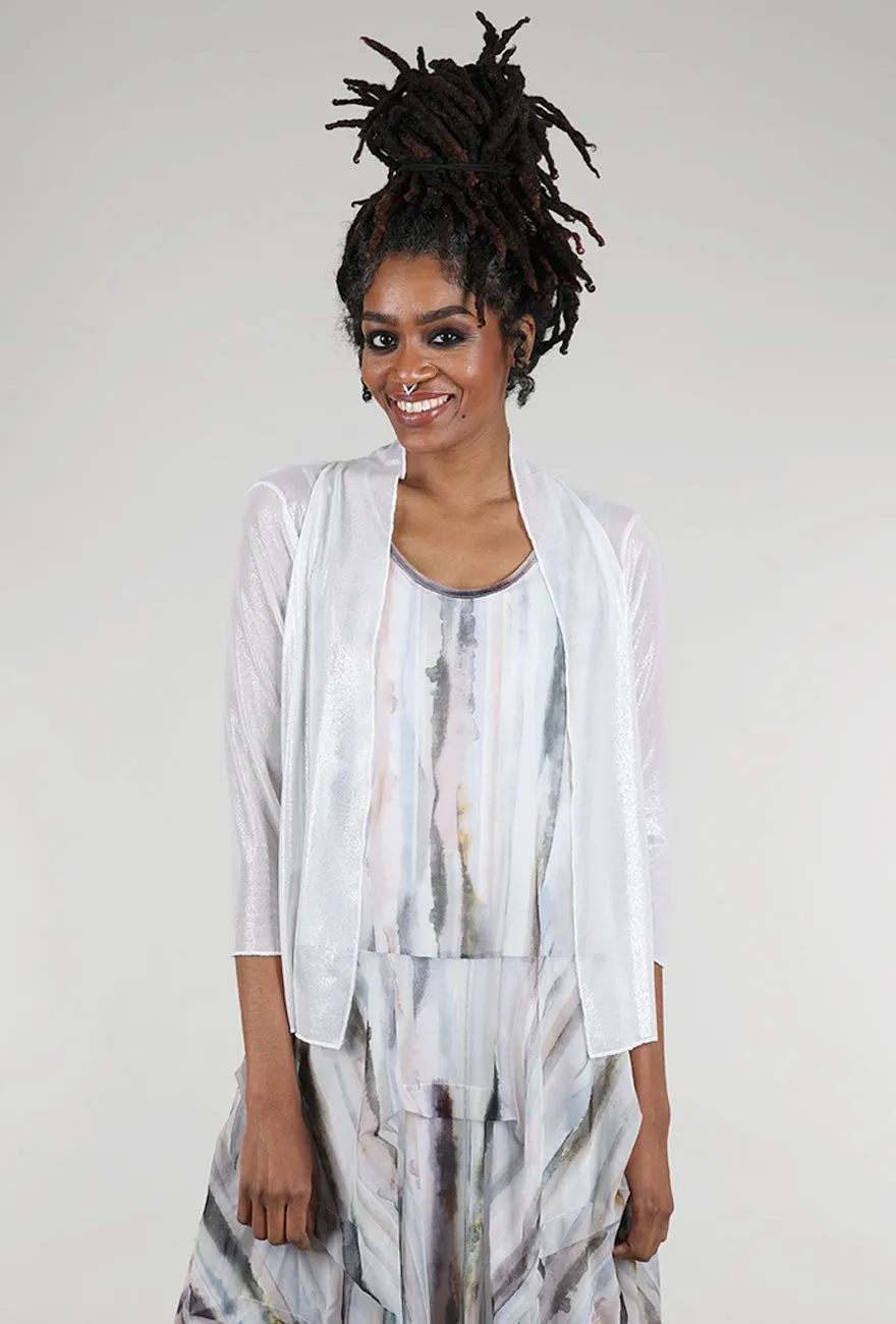 Meem Jacket, Ecru Sparkle All-season knitwear Thick ribbed knit sweater