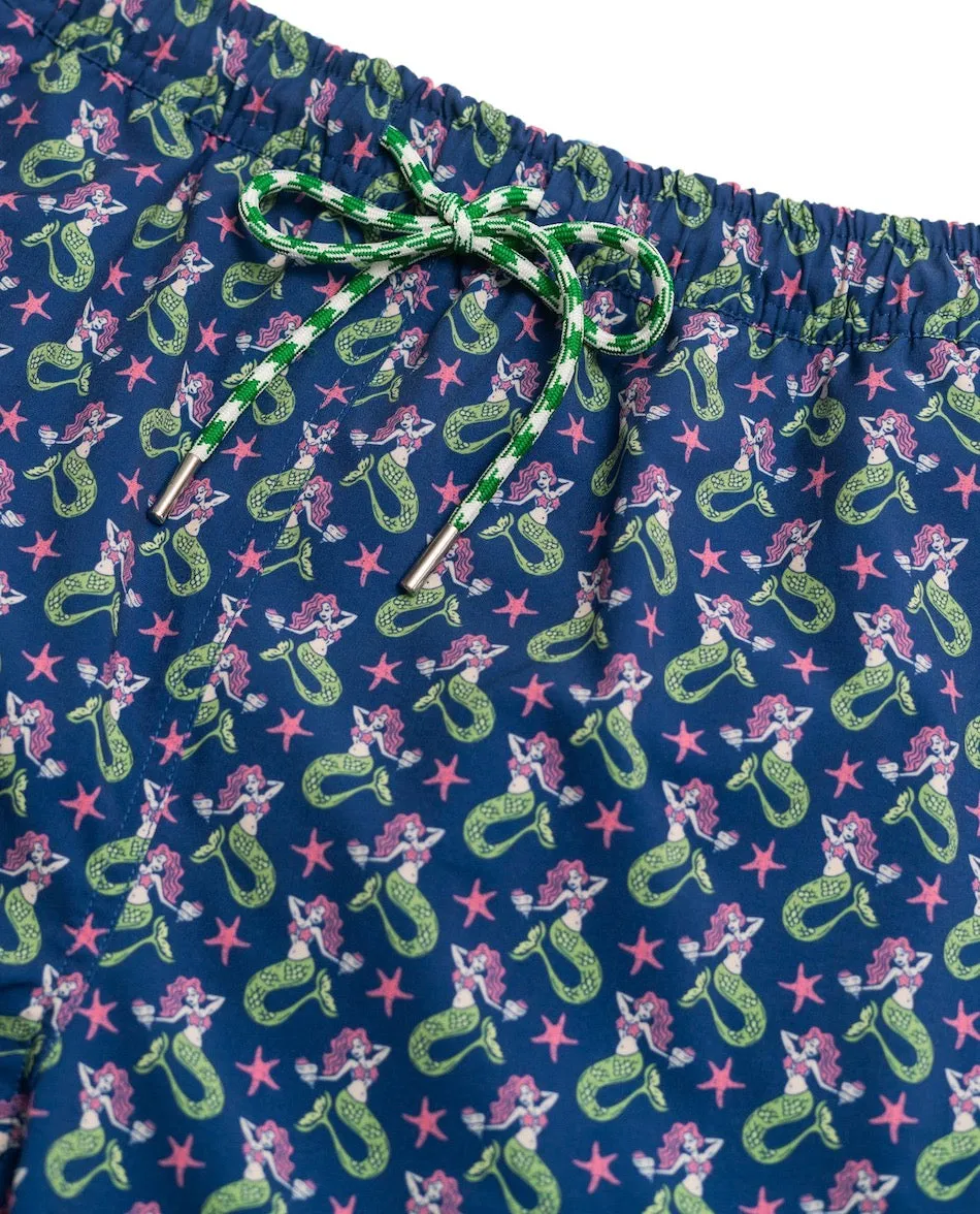 Mermaid Mixer: Swim Trunks - Navy Party Ready