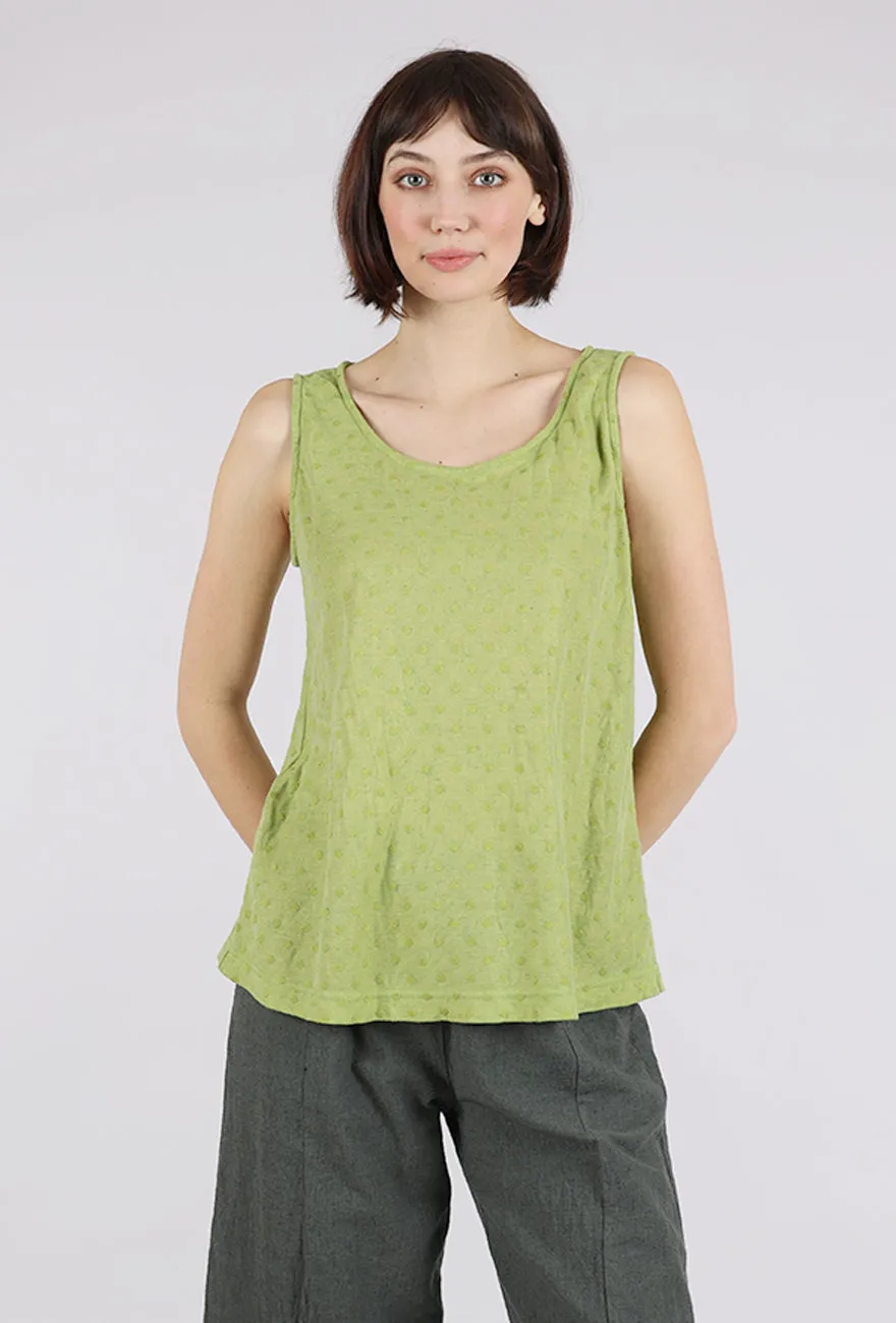 Fresh Vibes Mesh Dot Tank, Verde