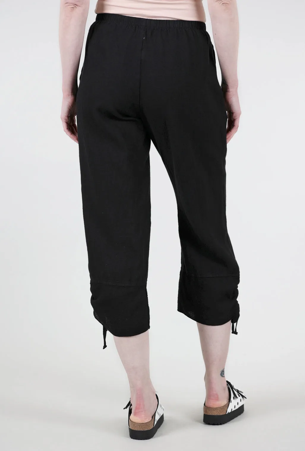 Mesh Hem Crop Pant, Black Durable Fit