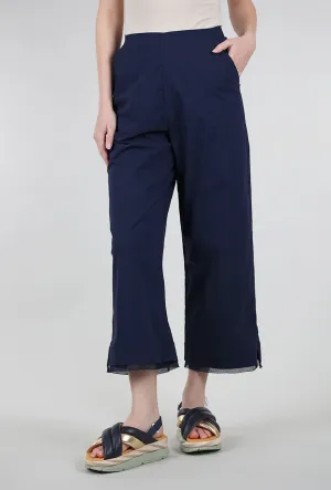 Work Comfort Mesh Trim Flare Crop Trouser, Navy