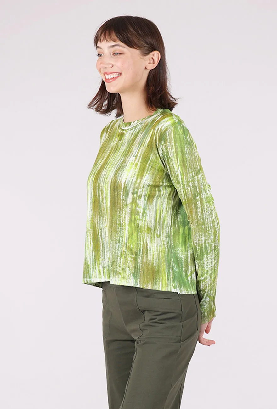 Micro Rib Crop Tee, Brush Green Effortless Wear
