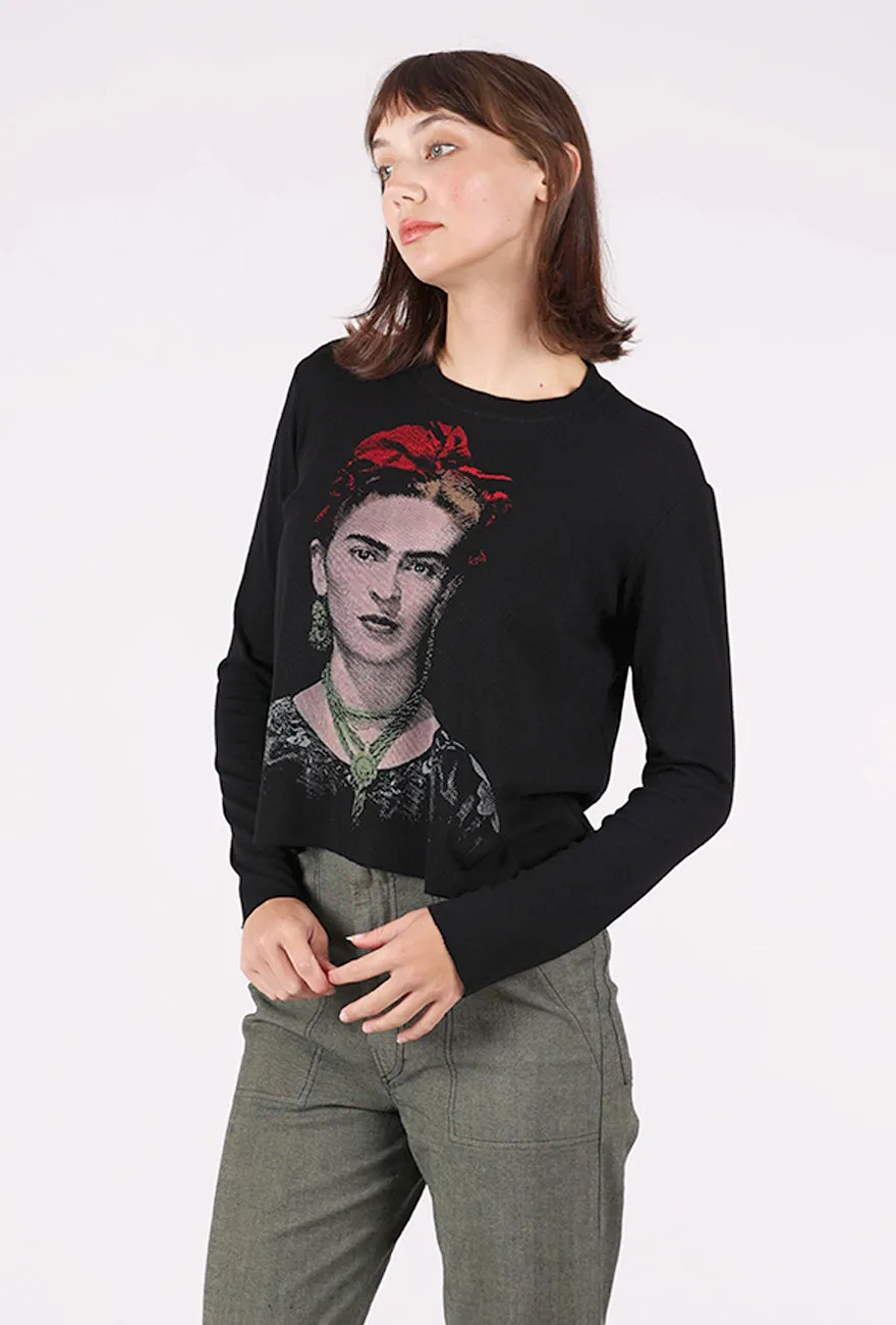 Micro Rib Crop Tee, Frida/Black Simple Elegance