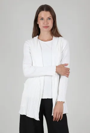 Micropleat Hooded Cardie, Off-White water - resistant