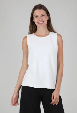 Light Comfort Style spandex blend Micropleat Tank, Off White