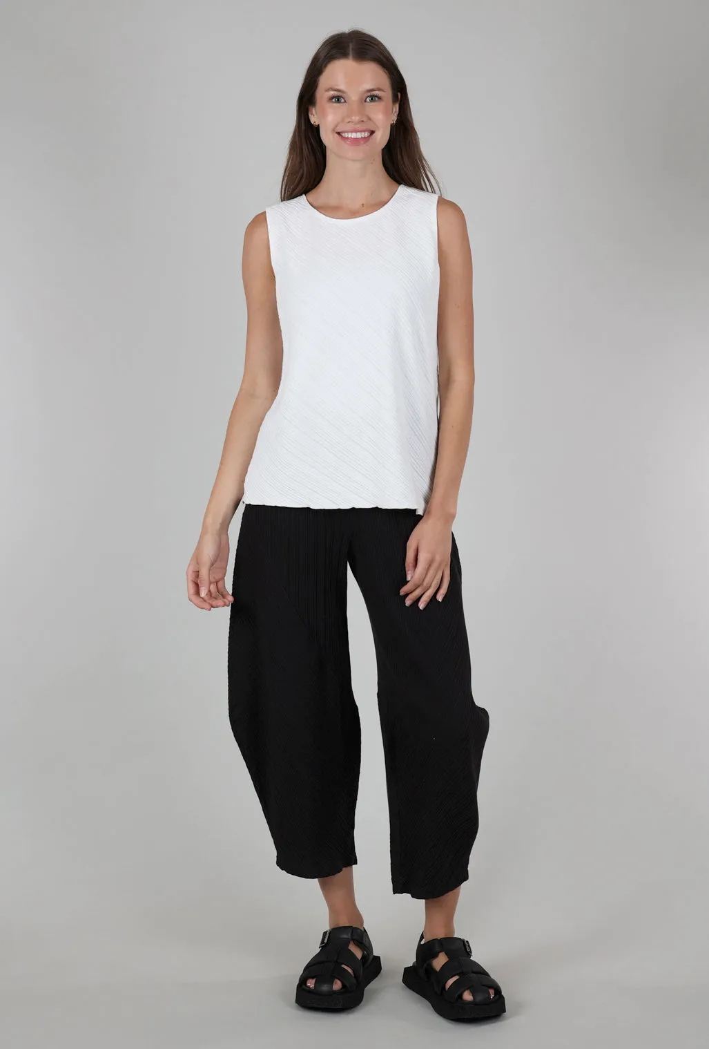 Micropleat Tank, Off White Preppy - casual