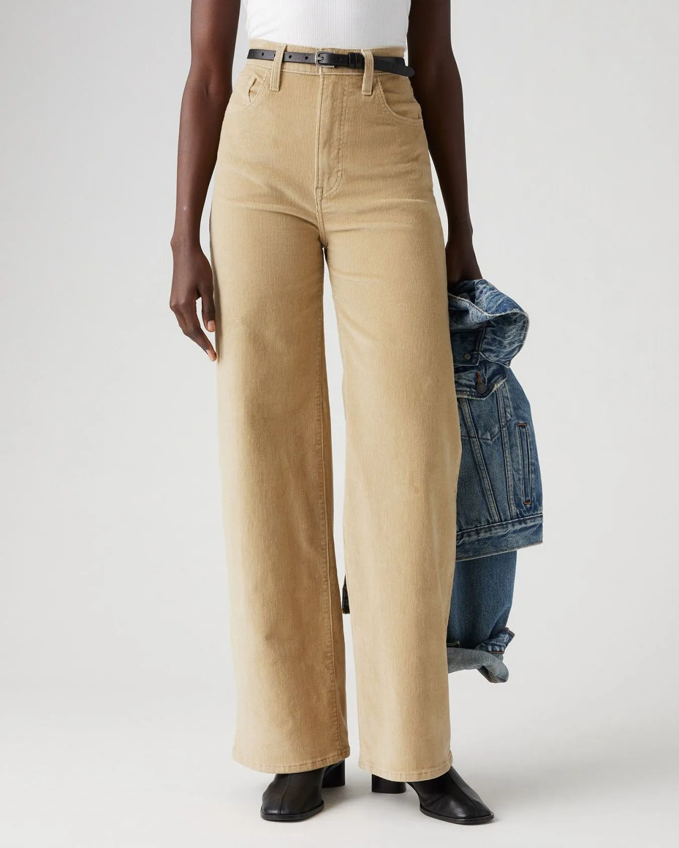 Levi's Womens Ribcage Wide Leg Cords - Safari | Levi's Cords | JEANSTORE