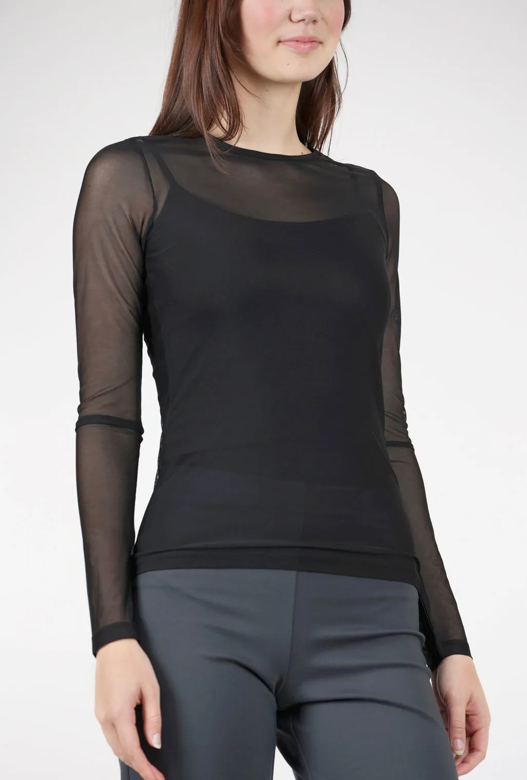 Mika Mesh Tee, Black Stretch fit