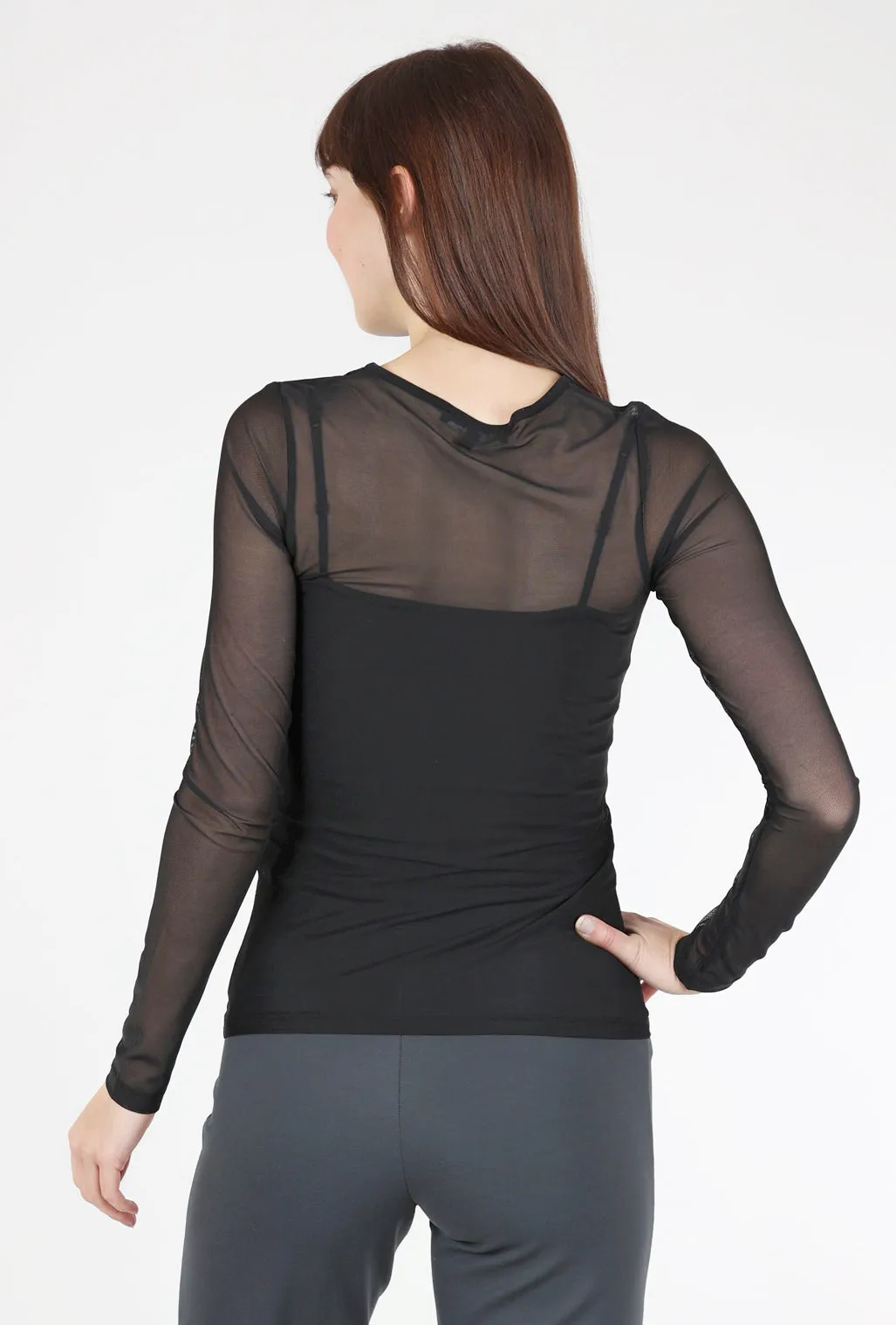 Mika Mesh Tee, Black Stretch fit