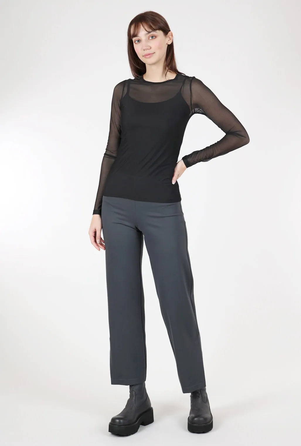 Mika Mesh Tee, Black Stretch fit