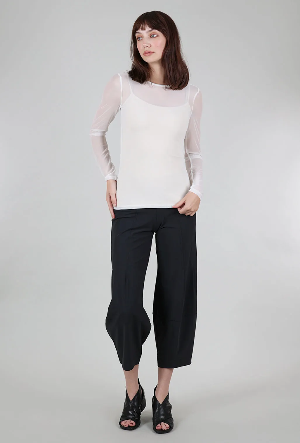 Mika Mesh Tee, White Perfect Knit