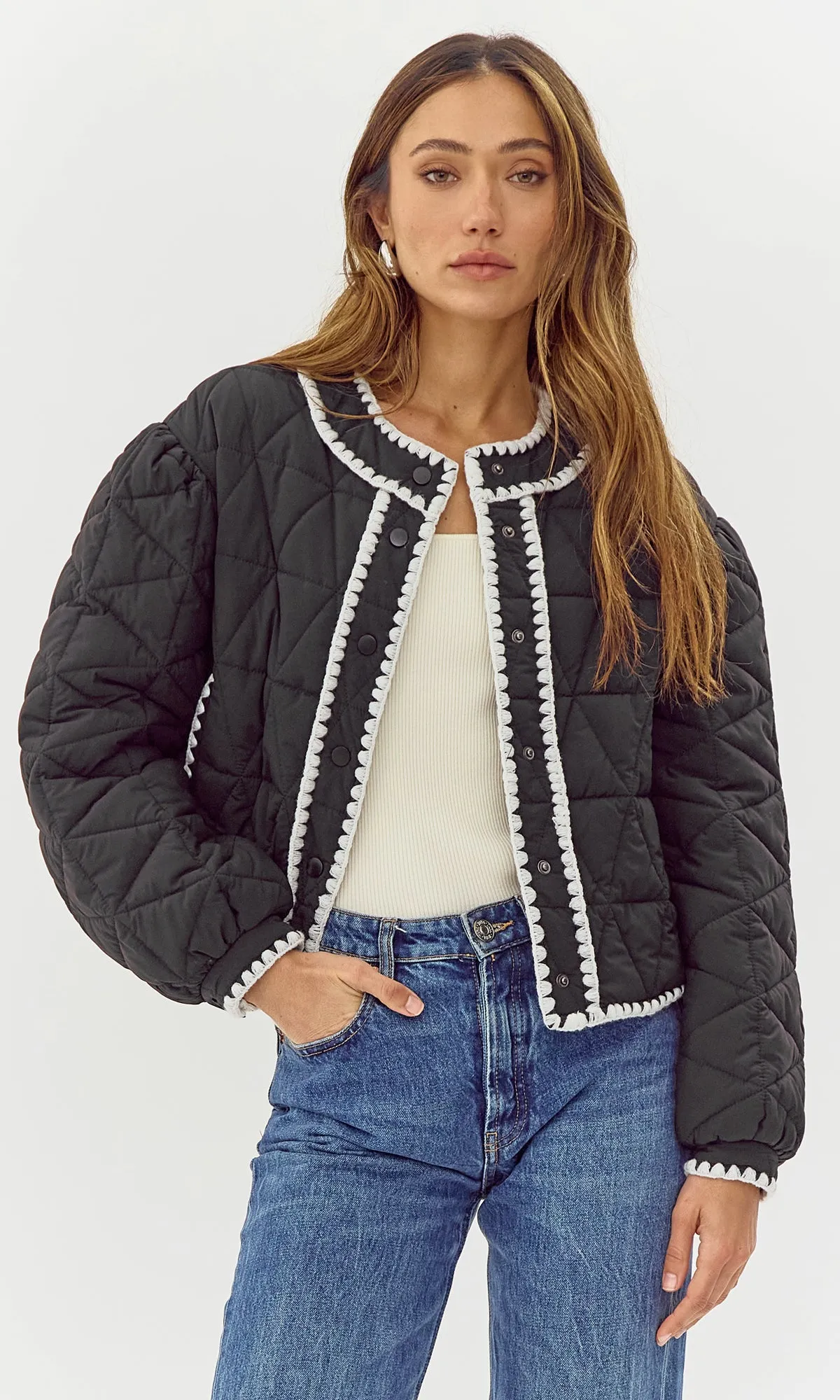 Mild Climate Preston Quilted Contrast Stitched Jacket