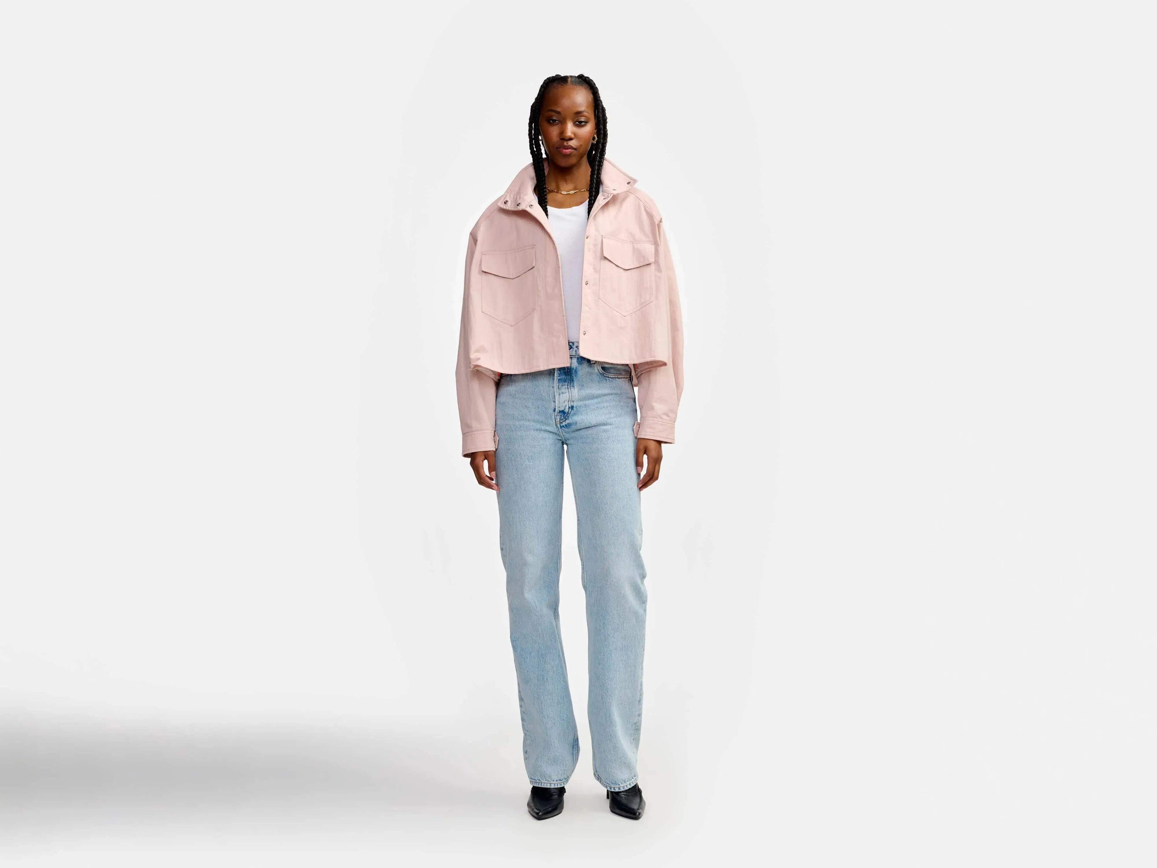 milky jacket (241 / W / QUARTZ) Airy Cloth