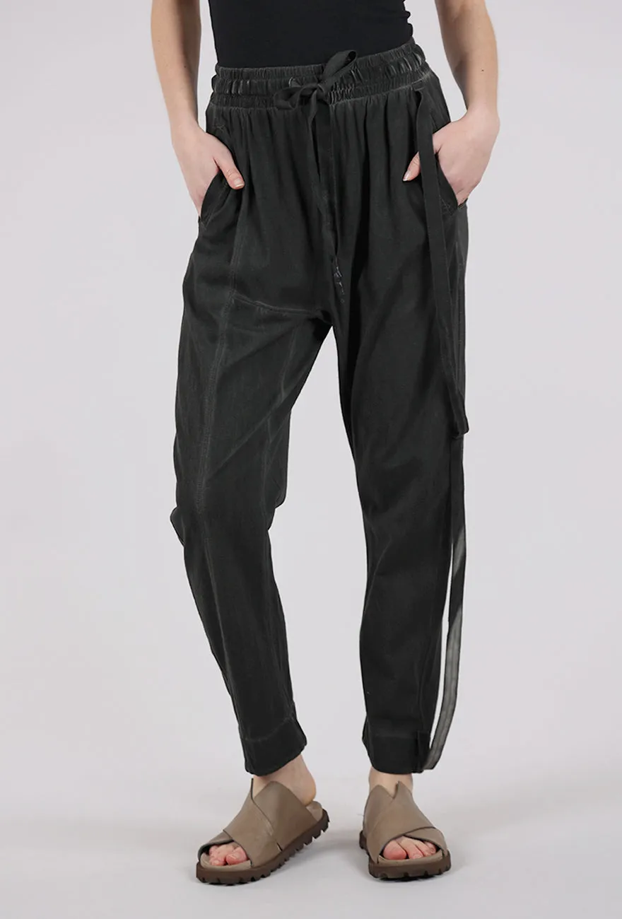 Milos Beribboned Pant, Cold Black Customizable length