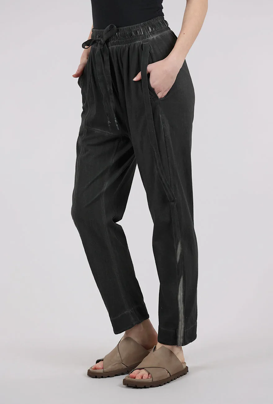 Milos Beribboned Pant, Cold Black Fashionable Comfort