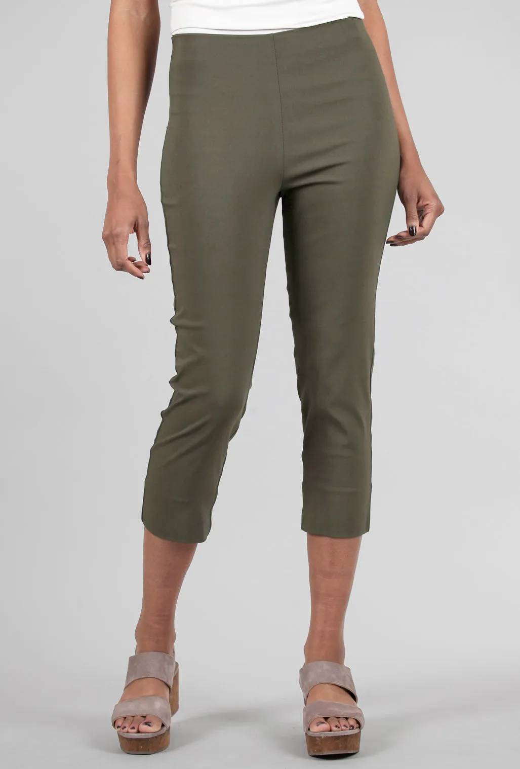 Street Style Eco-Friendly Material Mindy Cropped Pant, Dark Olive