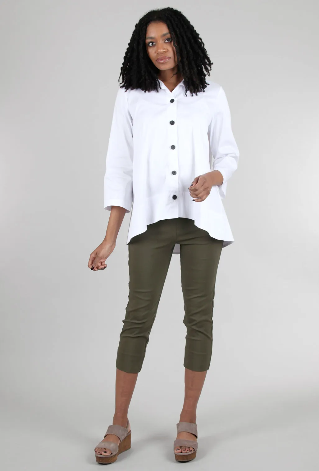Mindy Cropped Pant, Dark Olive Skinny Fit