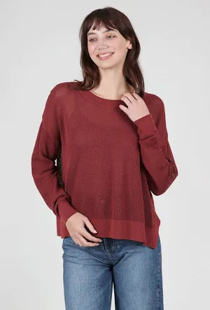 Mini Seed Stitch Sweater, Cinnamon Smart cold-weather piece