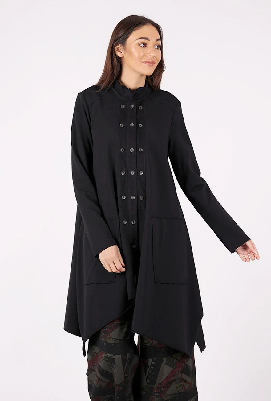 Minimal Chic Raven Long Cord/Jersey Jacket, Black