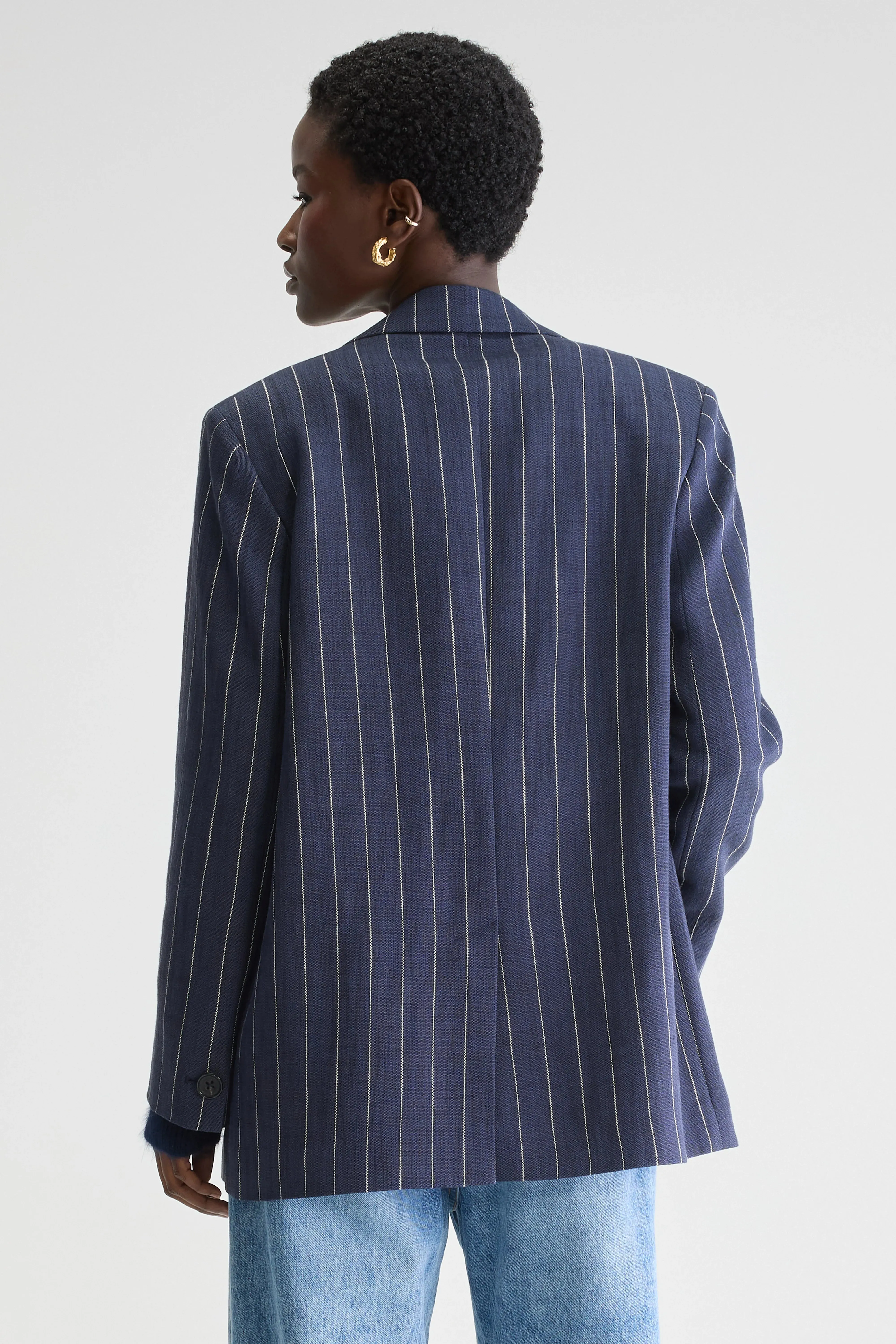 Minimal Chic Veil relaxed blazer (251 / W / STRIPE A)