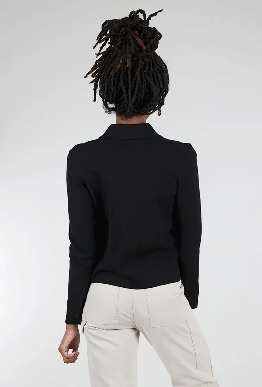 Minimal Chill Layer Crop Utility Cardie, Black