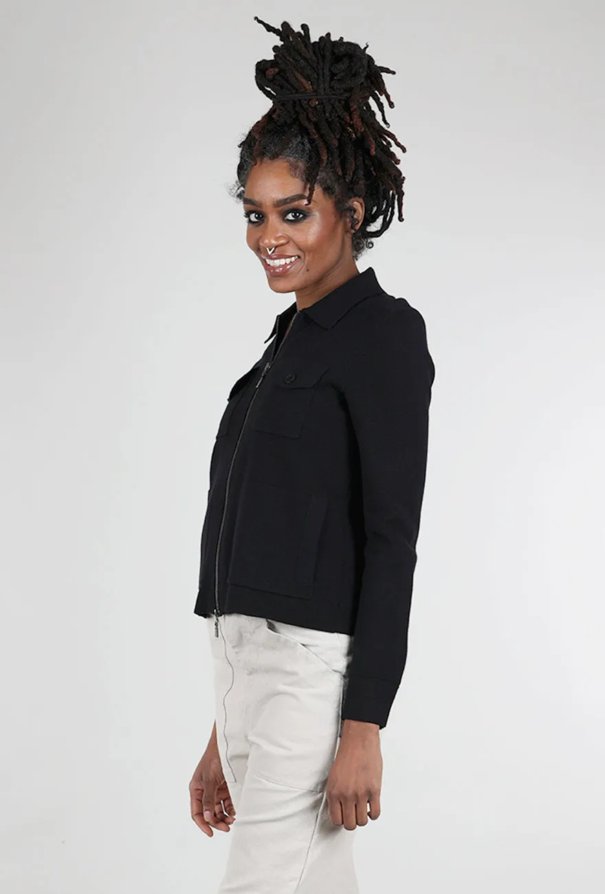 Minimal Chill Layer Crop Utility Cardie, Black