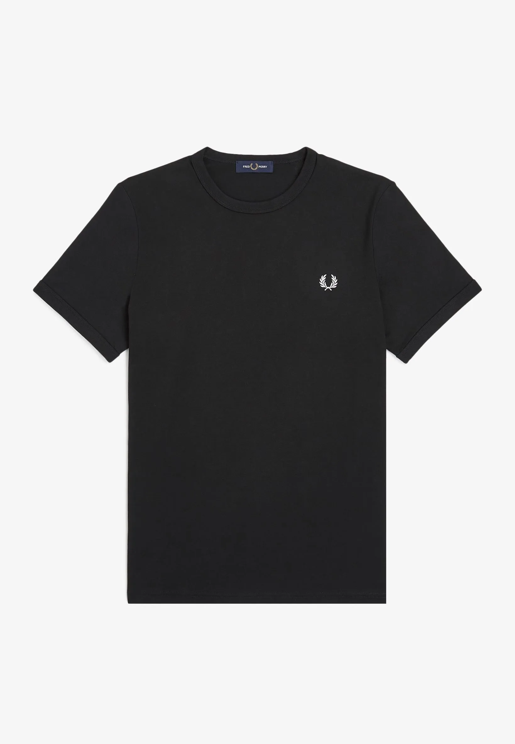 Minimal Essential Fred Perry - Ringer Black - T-Shirt