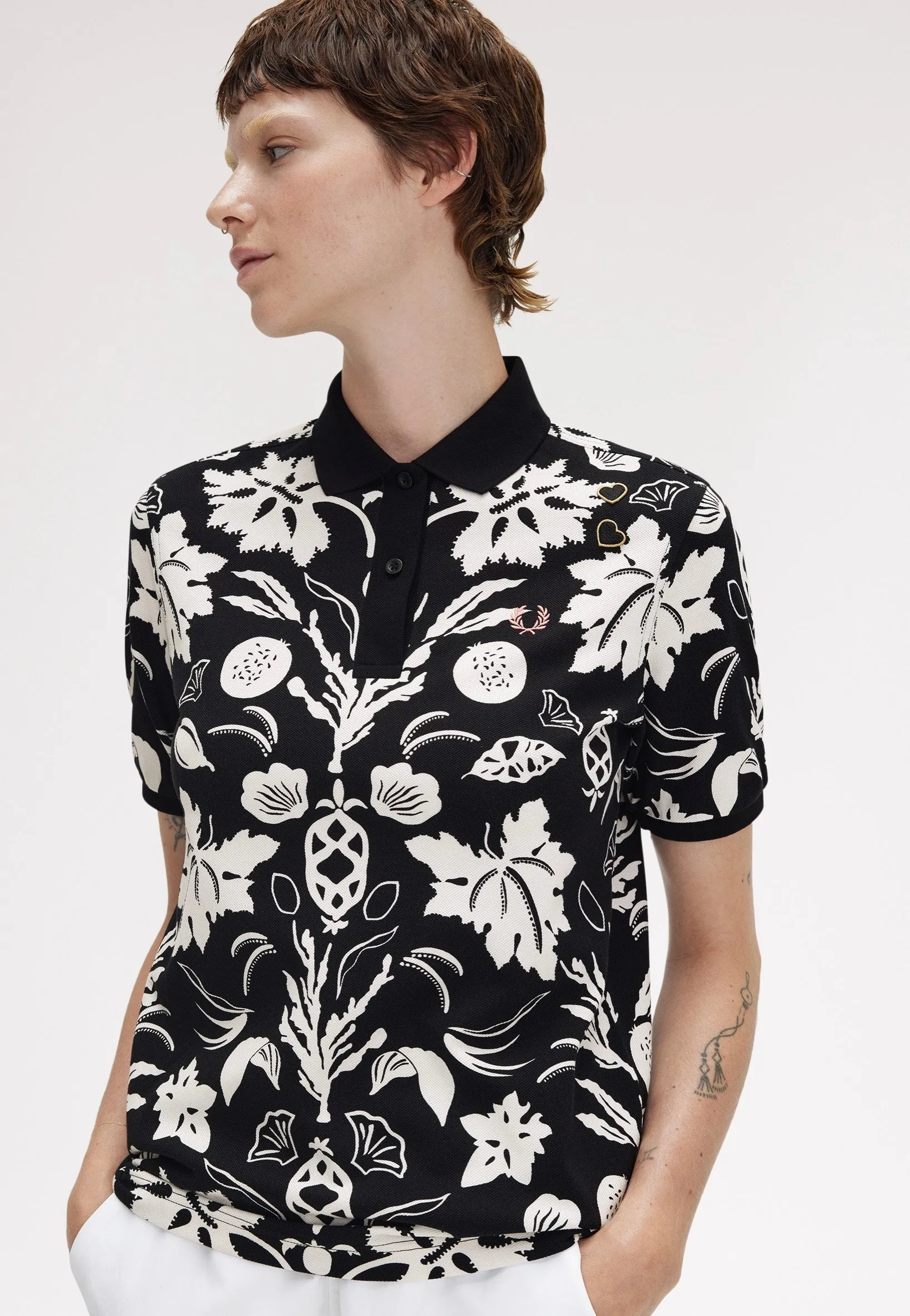Refined Model Fred Perry x Amy Winehouse - Printed Fred Perry Black - Polo