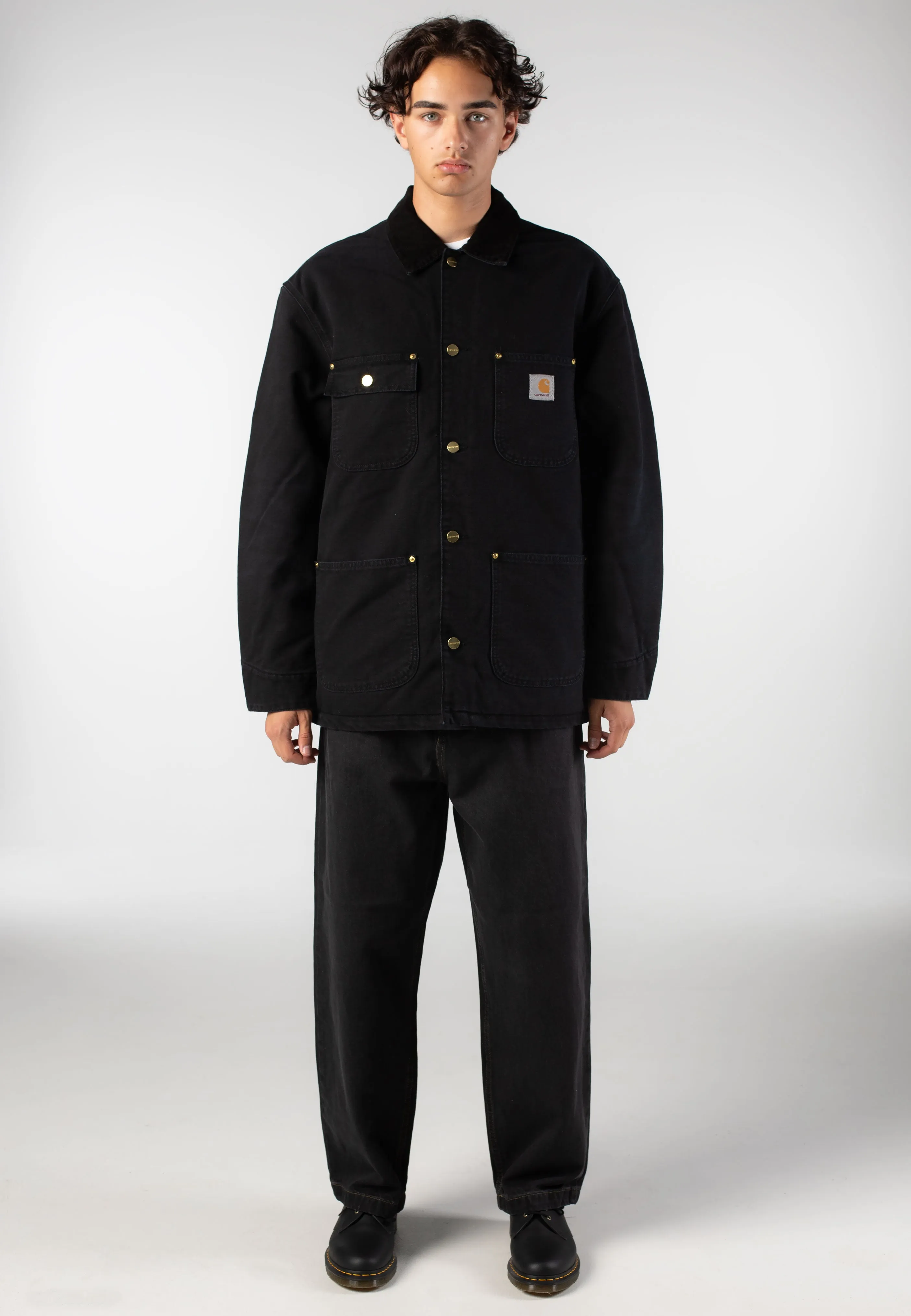 Minimalist approach Carhartt WIP - OG Chore Stone Canvas Black/Black - Jacket