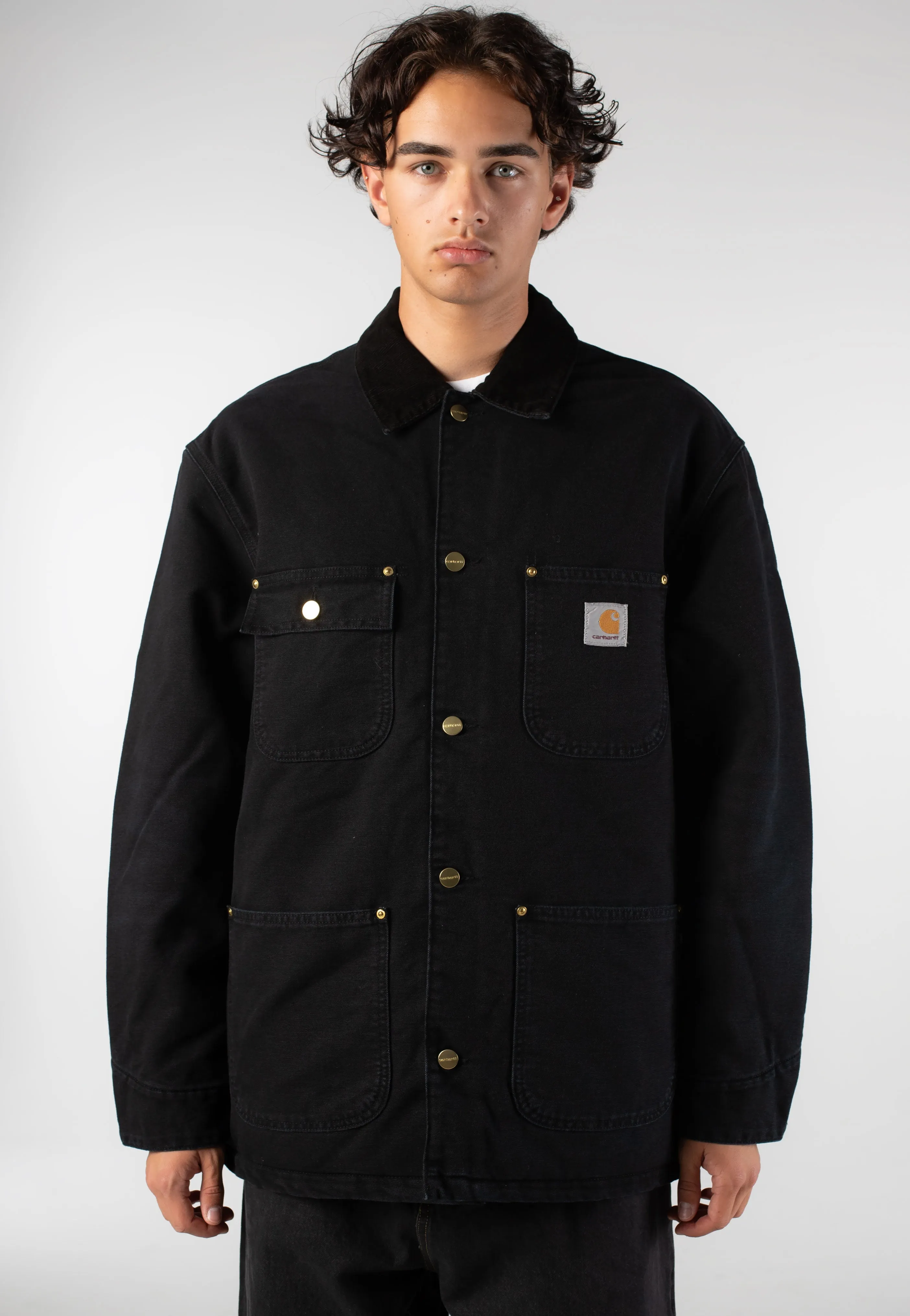 Minimalist approach Carhartt WIP - OG Chore Stone Canvas Black/Black - Jacket