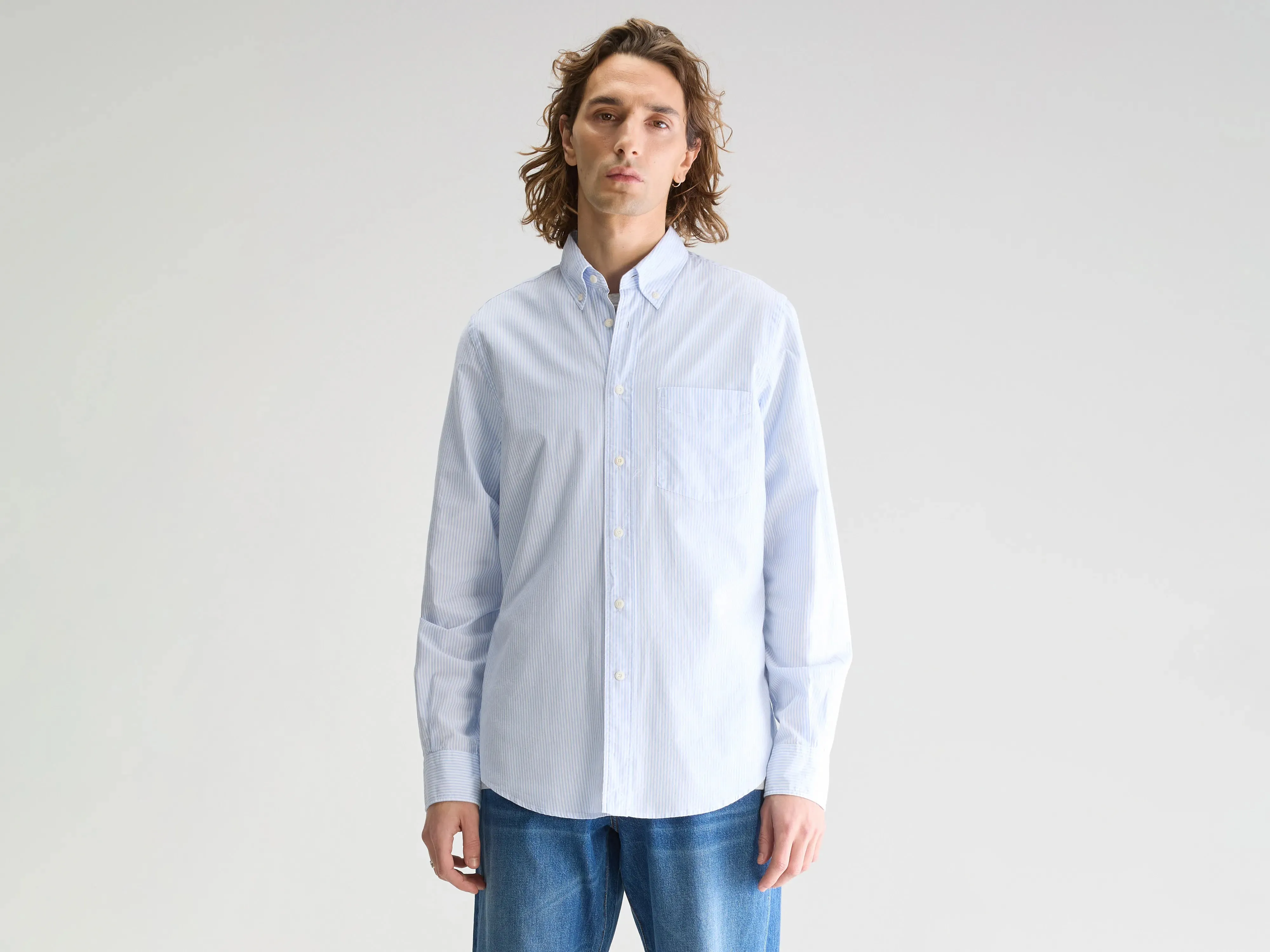 beaded embellishment Mire slim shirt (251 / M / STRIPE A)