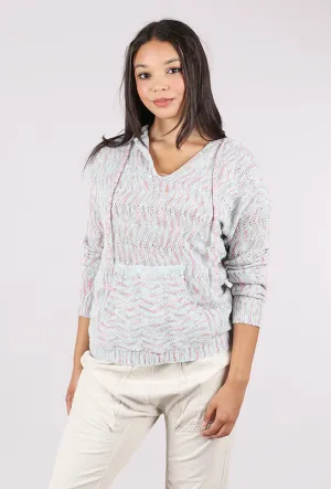 Mixed Chevron Hoodie Sweater, Blues Winter essential sweater