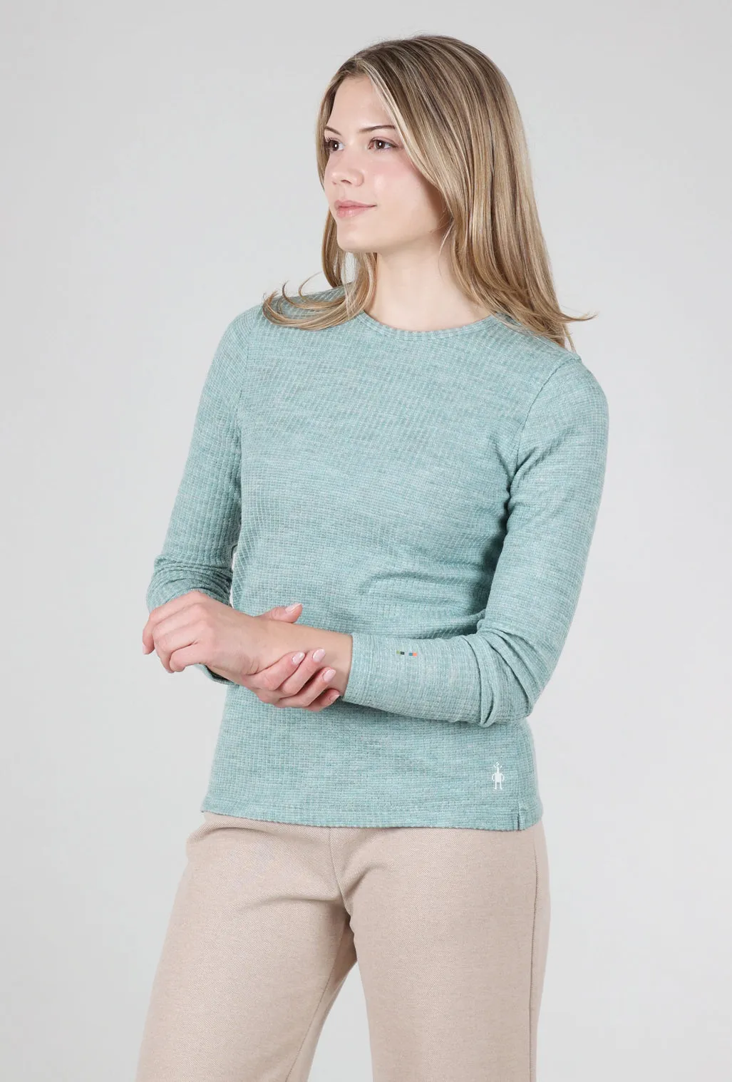 Modal Thermal Rib Crew, Arctic Green Heather
