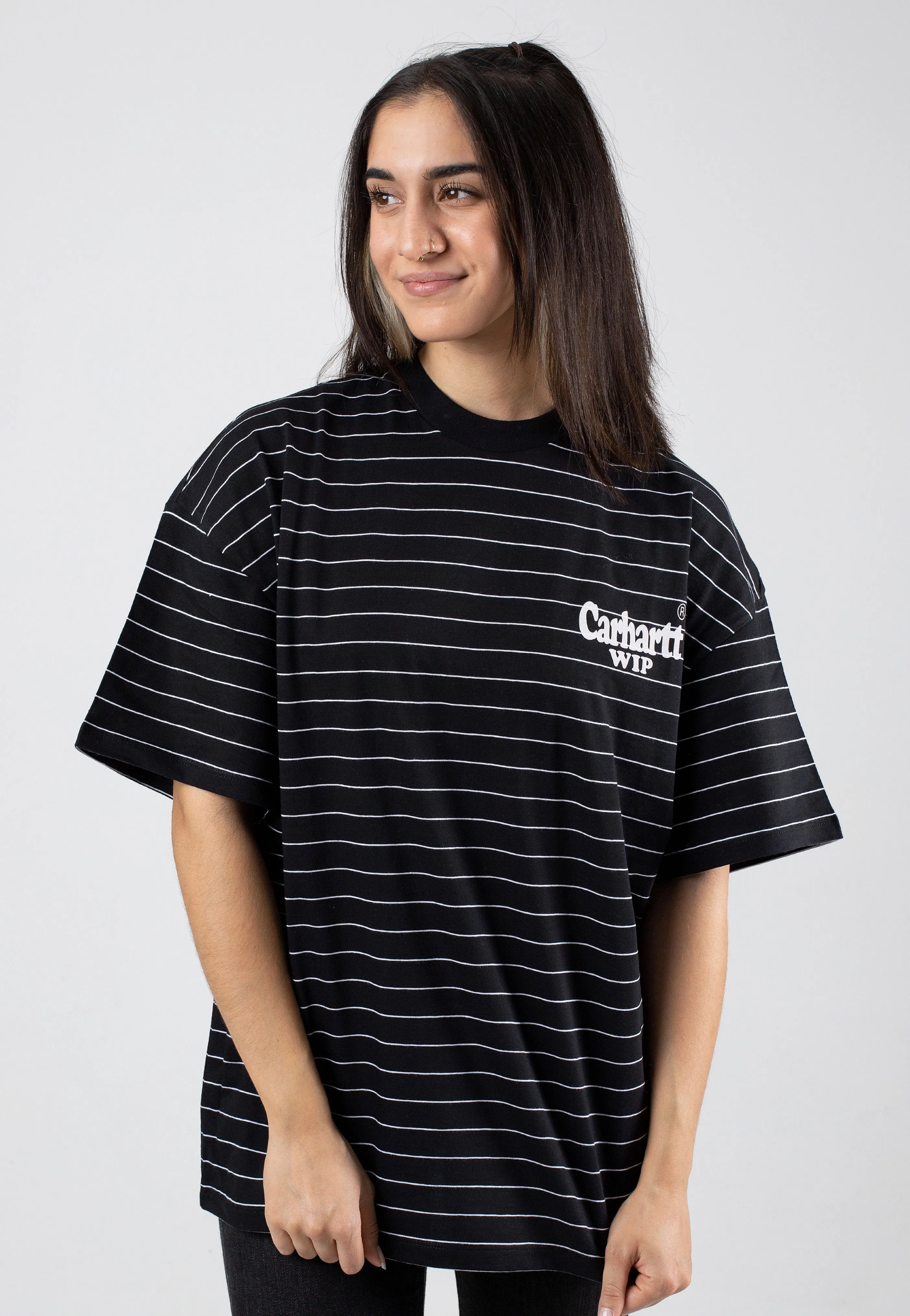 Perfect for Outdoors Carhartt WIP - W' Orlean Spree Orlean Stripe Horizontal/Black/White - T-Shirt
