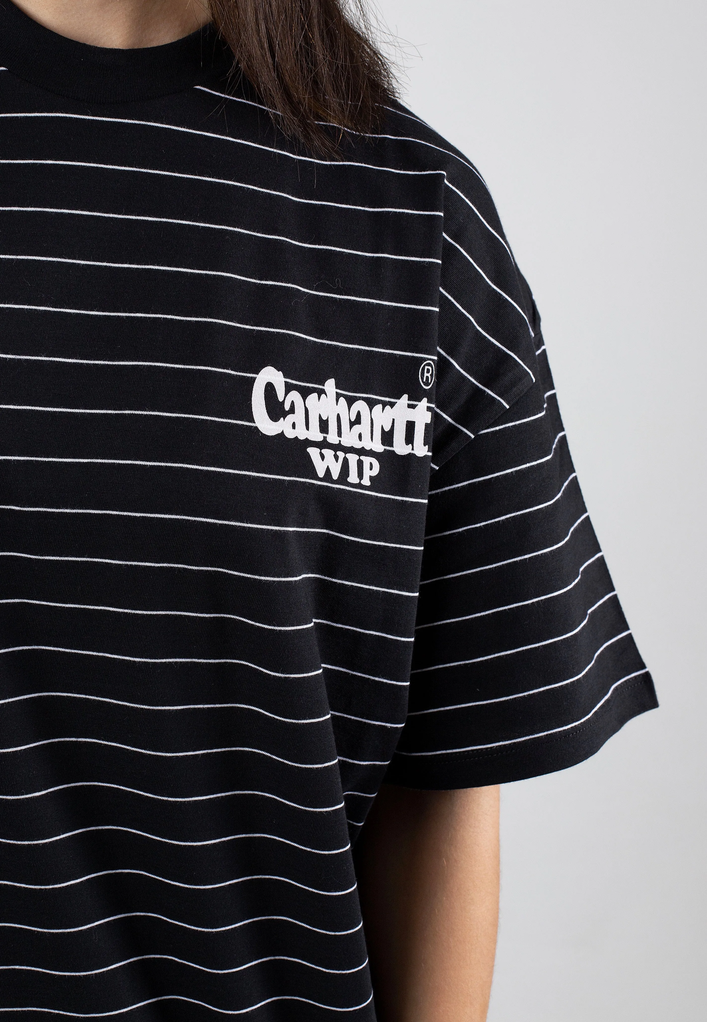 Modern Casual Carhartt WIP - W' Orlean Spree Orlean Stripe Horizontal/Black/White - T-Shirt