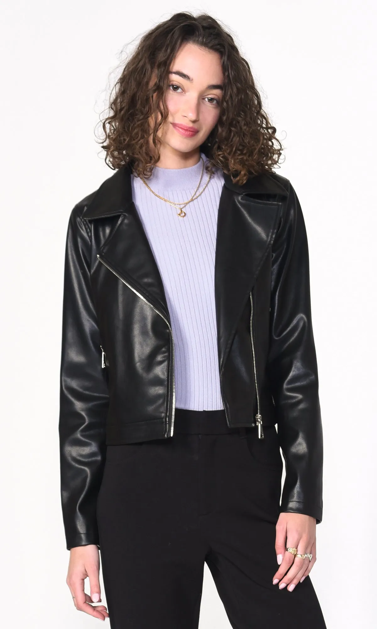 Modern Cool Jen Vegan Leather Moto Jacket