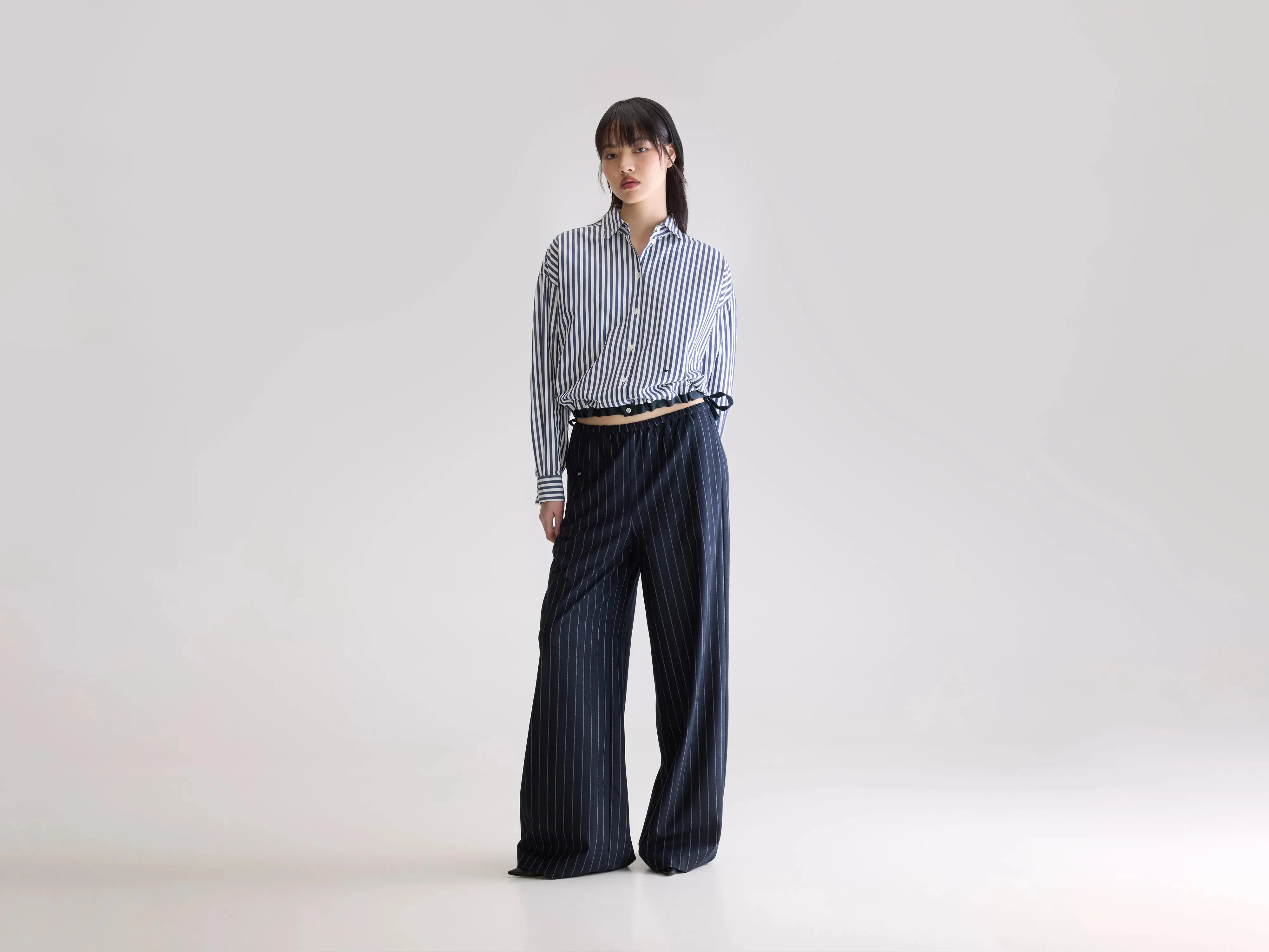 Sleepy relaxed pants (252 / W / STRIPE B) Adjustable Waist Streetwear vibe