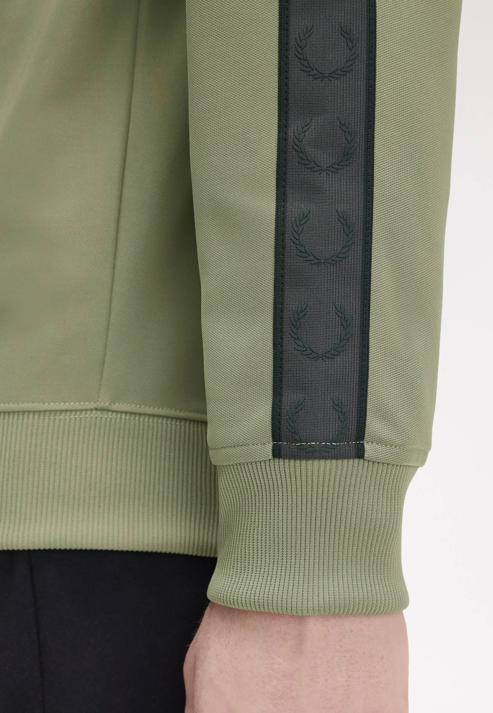Modern Outerwear Fred Perry - Contrast Tape Olive/Anchor Grey - Track Jacket