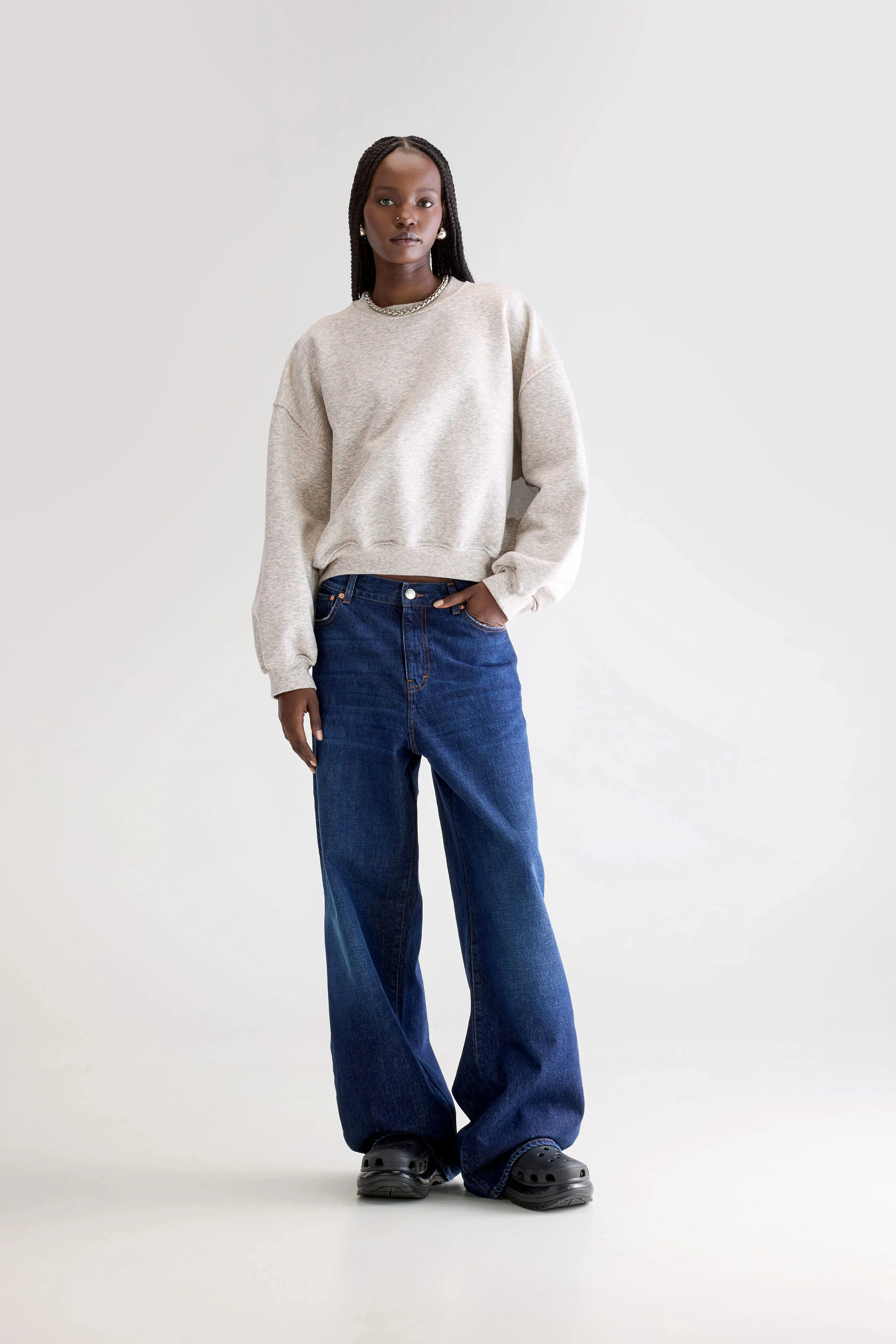 Modern Smart Fancy cropped crewneck sweatshirt (252 / W / COMBO A)