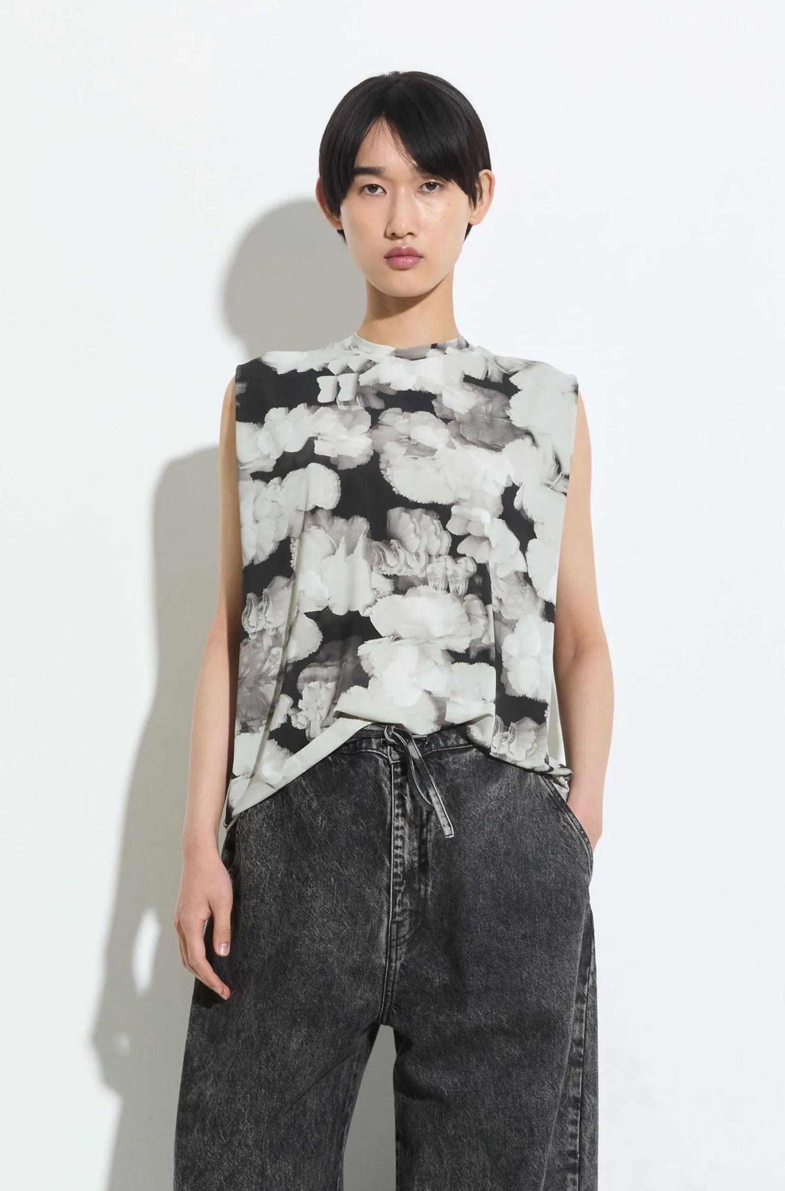 Modern Spring Anthra Shoulder Pleat Top