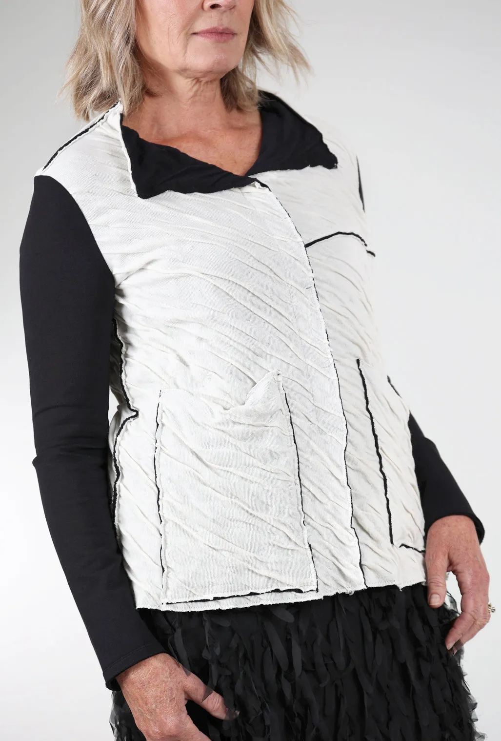Modern Style Candace Knit Jacket, White/Black