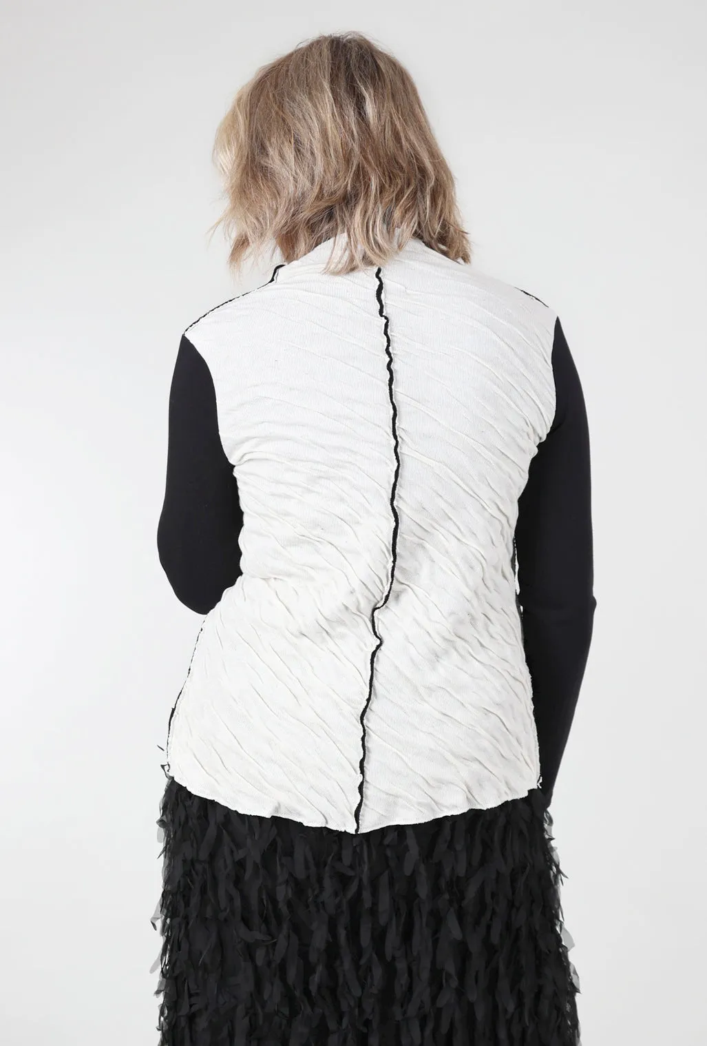 Modern Style Candace Knit Jacket, White/Black