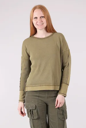 Waffle Knit Boxy Crew, Willow Adaptable