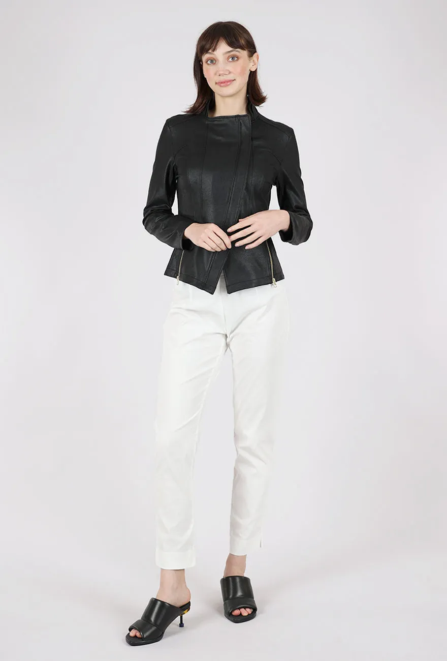 Motion Based Fit Liquid 'Leather' Knit Jacket, Black
